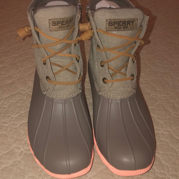 Sperry Shoes - Sperry Saltwater Taupe/coral duck boots